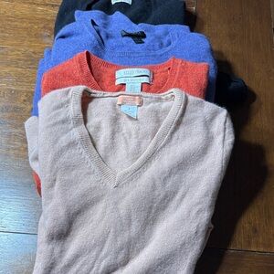 Women's V-Neck Sweater 100% cashmere lot- xs, s,large. Craft / repurpose lot.